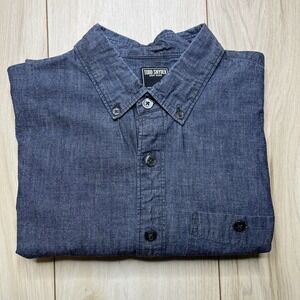 Todd Snyder Men's Tailored Quality Chambray Short Sleeve Shirt Size Large